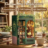 CUTEBEE 3D Book Nook Kit Enchanted Magic Woods DIY Bookshelf Insert Decor with Dust Cover Perfect for Owl Bookstore