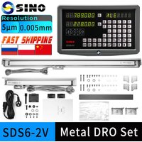 SINO Metall 2-Achsen-DRO-Kit SDS6-2V Set Digitalanzeige KA-300 KA-500 Glas-Linearskala-Encoder für Drehmaschine, Schleifer, Fräsen