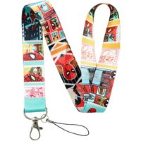 Disney Marvel Spiderman Neck Phone Strap Lanyard Keychain for Wallet Charm Cartoon Lariat Student Chain Anti-lost Decoration