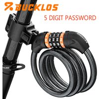 BUCKLOS 5 Digit Anti-theft Bike Password Lock Bicycle Cable Lock Steel Cable Motorcycles Locks 1.2M Zinc Alloy E-Bike Locks