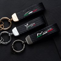 New Fashion For YPSILON DELTA MUSA LANCIA Logo Car Carbon Fiber Leather Keychain Zinc Alloy Custom Gift Key Ring Accessories
