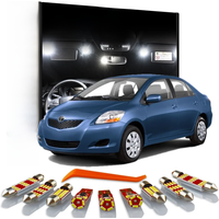 MDNG 8Pcs Car LED Interior Light Kit For 2007 2008 2009 2010 2011 Toyota Yaris Canbus Vehicle Bulb Dome Map Reading Trunk Lamp
