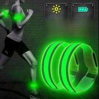 AliExpress NONE Outdoor Sports Night Running Armband - USB Rechargeable LED Light, Reflective Safety Wristband for Cycling and Running