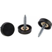 20Pcs 16MM Screw Covers Caps Matte Black Stainless Steel Mirror Screws Fasteners Mirror Screws Caps Mirror Decorative