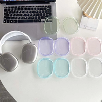 Hot sale soft silicone earphone case for apple airpods max rainbow colorful pink blue purple headset cover for airpodsmax capa