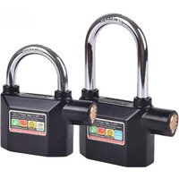 Falante High Decibel Alarm Padlock Siren Anti-theft Waterproof Black Silver Long Beam For Bicycle Motorcycle Door 3 brass keys