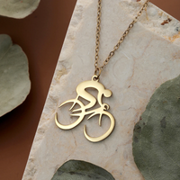AliExpress Kinitial Bicycle Necklace Bike Pendant Cyclist Dainty Necklace Travel Gift Bike Lover Gift For Women Men