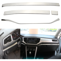 4Pcs/set Stainless Steel for Volkswagen VW Troc T-roc 2018-2023 LHD Car Center Console Edge Trim Decoration Strip Accessories