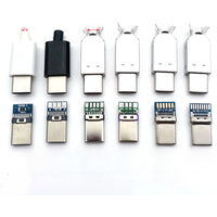 10sets Welding wire type-C USB 3.1 2A/3A large current USB 2.0 5A Type-c USB C Male Pulg Connector Parts for DIY Charging Cable