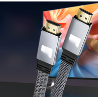 8K HDMI Flat Cable 48Gbps High Speed 8K60 4K120 144Hz Braided HDMI 2.1 Cord 3D eARC HDCP 2.2&2.3 Compatible with Roku TV/PS5