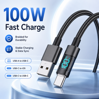 Fast Charging Type C Cable with Digital Display 100W Compatible with Multiple Brand Mobile Phones And Tablets for iPhone 16