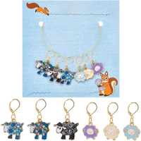 6 Pcs Sheep Stitch Markers Alloy Enamel Crochet Stitch Marker Charms Locking Stitch Marker Knitting DIY Handmade Gift