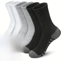 5 pairs of new running socks, durable, suitable for outdoor sports men's and women's socks, autumn and winter men's long socks