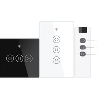 ZigBee RF Smart Touch Curtain Switch Roller Blinds Shutter Tuya Smart App Wireless Control Relay Status Works with Alexa Google