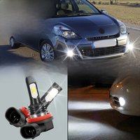 2pcs LED Bulbs Car Fog Light 6000K Anti-Glare Lamp For Renault Clio 2 3 4 2002-2018 2003 2004 2005 2006 2007 2008 2009 2010 2011
