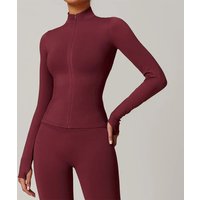 AliExpress Seamless Long Sleeve Sports Jacket Women Zip Fitness Yoga Shirt Gym Top Activewear Running Coats Workout Clothes For Cycling