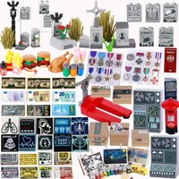 Building Blocks Solider Figures Gifts Tombstone Food Medal Passport Computer Controller Forklift Pillar-box Printed Bricks