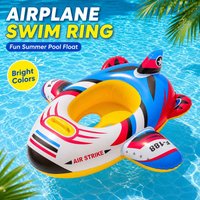 1PC Inflatable Airplane Swim Ring Pool Float Seat Summer Water Toy Beach Swimming Float with Handle