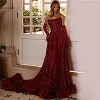 Smileven Red A-line Sexy Applique Prom Dresses Sleeveless Side Split Tea-Length Party Evening Dress Gift Customized 2025