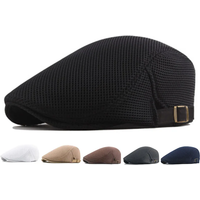 Men Mesh Newsboy Caps British Painters Hats Spring and Summer Ventilate Berets Adjustable Flat Cap Hip Hop Berets