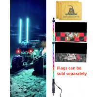 4FT Whip Lights ,Led Whip Light,Spiral RGB Chasing Lighted Whips Flags for Off- Road Vehicle ATV UTV RZR Jeep Trucks Dunes