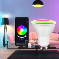 5PCS 9W 220V Tuya Smart WiFi GU10 LED Bulb Spotlight Alexa Lamp RGBCW Smart Life APP Control Works With Google Home Echo