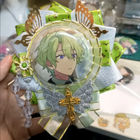 Anime Cosplay Crafts Fill Ita Bags Accessories Can Badge Rosette Protection Green Holder Base Tray Bow Backpack Ornament