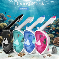 Full Face Snorkel Mask for Adults and Teens Anti Fog Anti Leak Wide View Lightweight Snorkeling Mask for Swimming Diving Snorkel