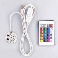 Input DC5V Low Voltage Colorful Gradient LED RGB light board and 1/1.5Meter Black or White USB Cable and Remote control