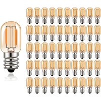 50PCS Vintage LED Filament Light Bulb E12 T22 1W 220V 110V Amber Glass Mini Night Lamp Ampoule Street Garland Chandelier Bulbs