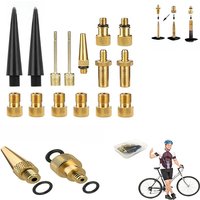 AliExpress NONE 15pcs Copper Bicycle Valve Adapter Set Bike Tire Pump Adapter Kit Inflator Pump Accessory Valve adapter SV AV DV Bicycle valve