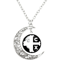 Punk My Chemical Romance Rock Band Moon Necklace Classic Mcr Music Band Glass Dome Pendant Hip Hop Lover Gifts Jewelry