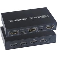 KVM 2-in-1 HDMI-compatible/USB KVM Switch Adapter USB Switcher 2 Input 1 Output 4K*2K Printer Sharer For Computer Keyboard