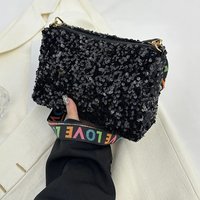 Men's and women's niche design handbags, versatile cross-body bags with sequins, high-end, chain-laced small square handbags.