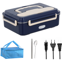 Car Home Dual Use Stainless Steel Electric Lunch Box Food Heater 12V 24V 110V 220V Workplace Picnic Heated Food Warmer Container