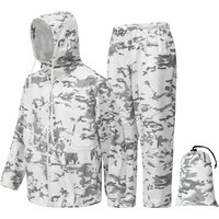AliExpress NONE Tactical CP Snow White Portable Camo Raincoat Set Camouflage Rain Suit Bicycle Motorcycle Waterproof Military Man with Hood