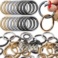 10/50pcs Metal O Ring Spring Clasps for DIY Jewelry Open Round Carabiner Keychain Bag Clips Hook Dog Chain Buckles Connector