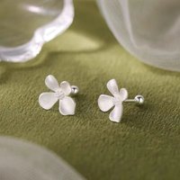 925 Sterling Silver Vintage Earrings For Women Trendy Simple Bump Flower Earring Jewelry Prevent Allergy Party Accessories Gift