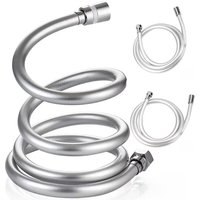 1.5/2/3/4M PVC High Pressure Silver Smooth Shower Hose For Bathroom Handheld Flexible Plumbing Anti Winding GI/2 Universal Hose