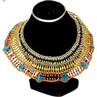 Women Halloween Cleopatra Costume Necklace Egyptian Collar Necklace Design Costume Accessories