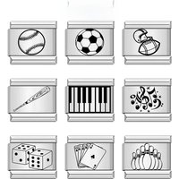 Hapiship 2024 Fashion Stainless Steel Football Bowling Baseball Charm Italian Links Fit 9mm Bracelet DIY Making Jewelry DJ106-I
