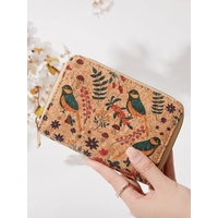 Retro Printed Women's Short Wallet Zipper Portable PU Leather Card Bag Multi functional Card Slot Women's Card Set Zero Wallet