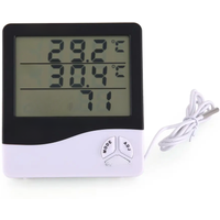 LCD Electronic Digital Temperature Humidity Meter Household Electronic Thermohygrometer Weather Station With Clock