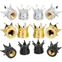 AliExpress 4PCS Car Tire Modification Jewelry Crown Air Nozzle Cover Plastic Electroplated Copper Core Crown Valve Cap Bicycle Accessories