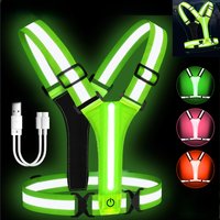AliExpress NONE Adjustable Reflective Security Vests Safety High Visibility Rechargeable Running Cloth For Outdoor Night Runners Cycling Sports