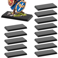 Evemodel 60pcs 25mmX50mm Rectangle Bases Plastic Black Miniature for Wargames MB2550