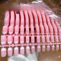 120pcs/bag Matte Nude Pink French Gel False Nails Medium Square Classic White French Press on Nails Acrylic Soft Fake nail #Girl