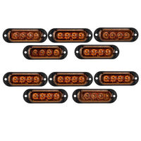 10Pcs 12V-24V 4LED Car Side Marker Lights Turn Signal Lights Side Indicator Lights Taillight for Trailers Trucks Yellow