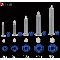 10pcs/20pcs 3cc 5cc 10cc 30cc 55cc Plastic EFD Style Dispensing Barrels Adhesive Glue Syringe Cartridge