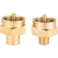 2 Pcs/set 1LB Propane Gas Bottle Refill Adapter Grill Stove Connector with 1/4" NPT Thread 1LB Bottle Connection to 1/4" NPT